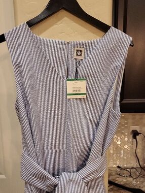 NWT Anne KLEIN seersucker Midi Dress Size Large